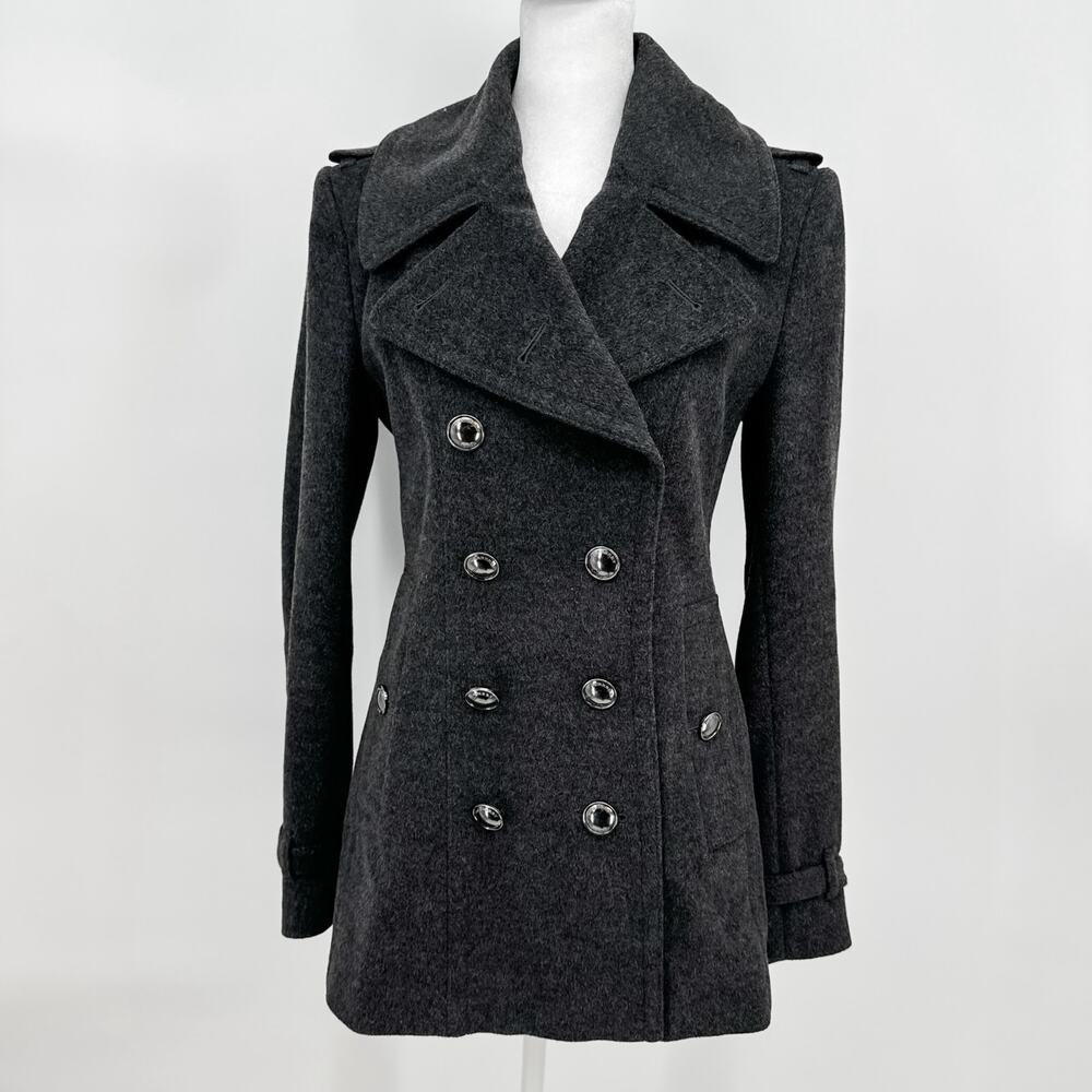 Burberry Coat Wool Pea Cashmere Grey Winter Plaid Ladies Jacket Check 8